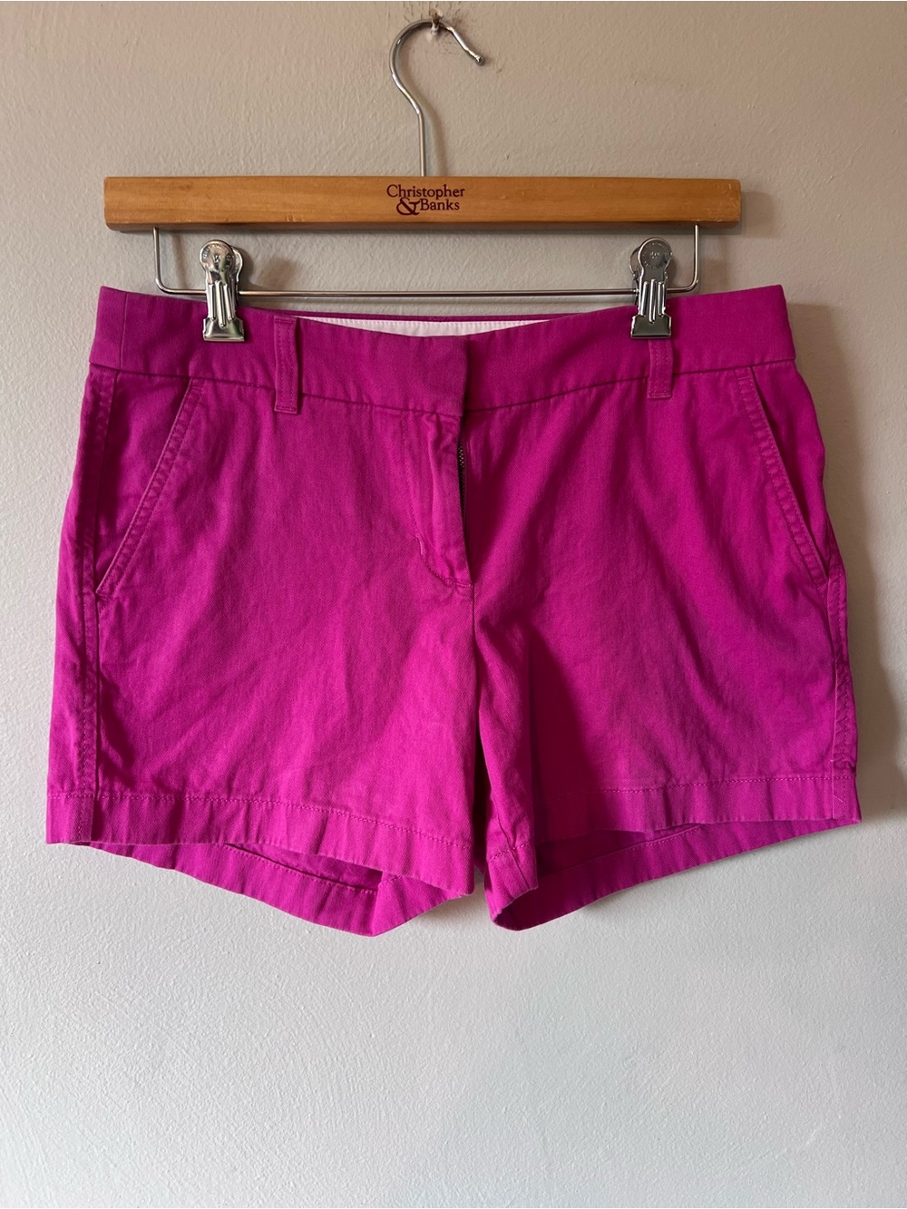 J. Crew Bright Magenta Cotton Blend Bermuda Shorts
